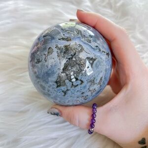 Gorgeous large druzy cosmic/ocean jasper sphere